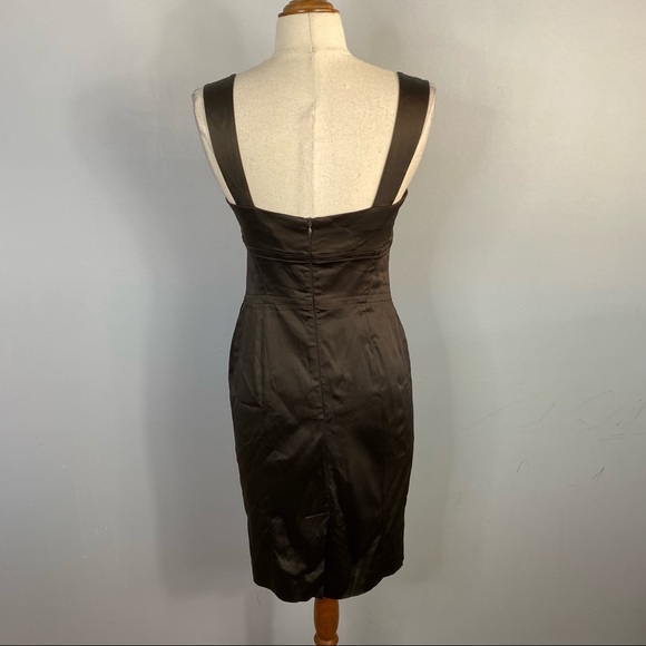 Cue Size 10 Satan Black  Sweetheart Neck Dress - Picture 6 of 8